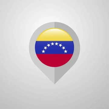 Map Navigation pointer with Venezuela flag design vector Stock Illustration