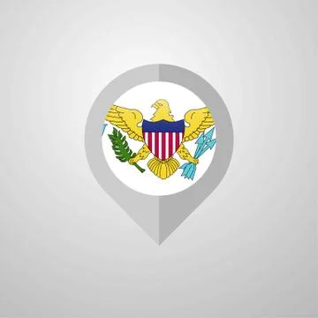 Map Navigation pointer with Virgin Islands US flag design vector 库存插图