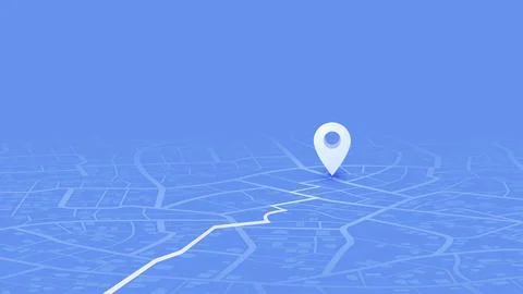 Map navigation. Route planning, location tracking. Abstract city map with GPS Stock Illustration