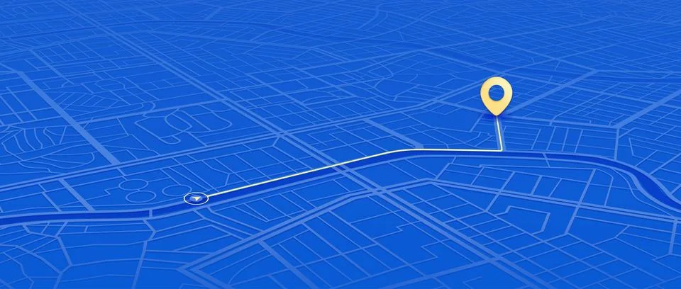 Map navigation. Route planning, Location tracking geolocation. Abstract city map Stock Illustration