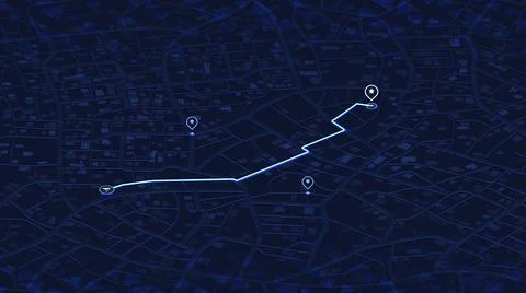 Map navigation. Route planning, location tracking geolocation. Abstract city Stock Illustration