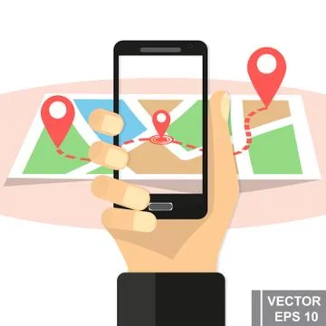 Map. navigation. Sign. Way. Pave the road. For your design. Stock Illustration