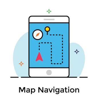 Map navigation vector, flat icon Illustrazione stock