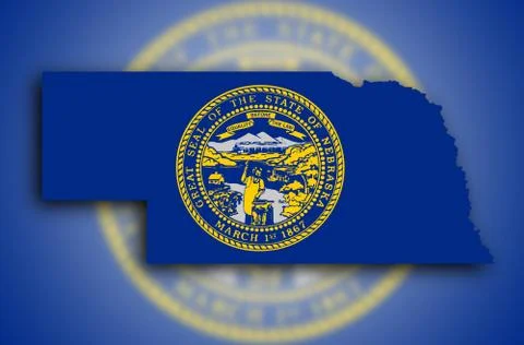 Map of nebraska Stockillustratie
