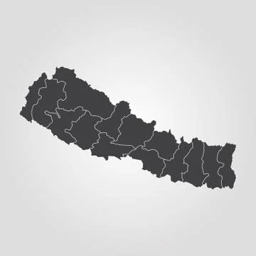 Map of Nepal Stock Illustration