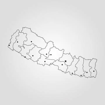 Map of Nepal Stock Illustration