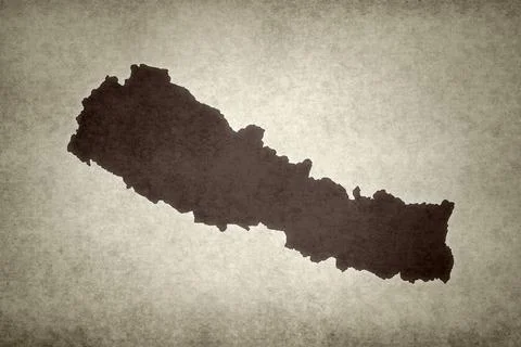 Map of Nepal on a paper Stock Illustration