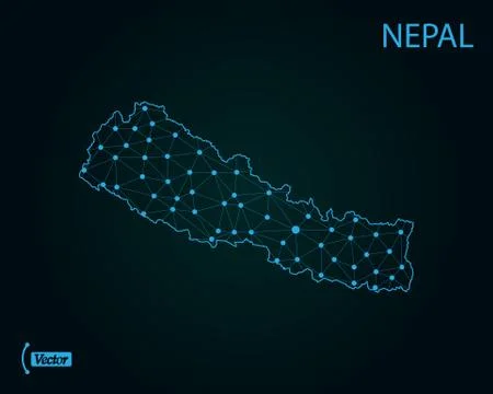 Map of Nepal. Vector illustration. World map Stock Illustration