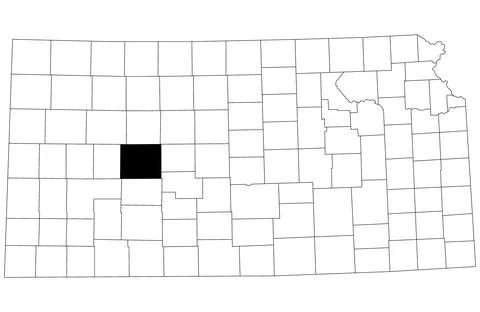 Map of Ness County in Kansas state on white background. single County map h.. Stock Illustration