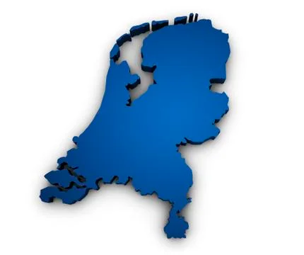 Map of netherlands 3d shape Stock Illustration