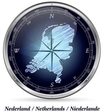 Map of netherlands with borders Stock Illustration