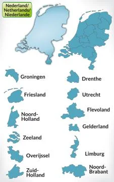 Map of netherlands Stock Illustration