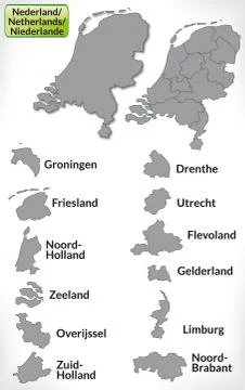 Map of netherlands Stock Illustration