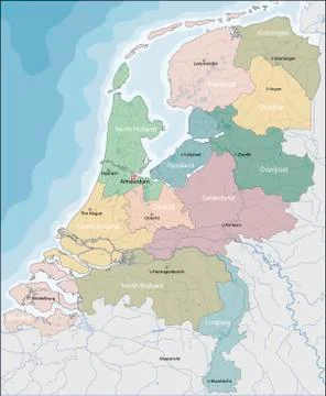 Map of Netherlands Stock Illustration