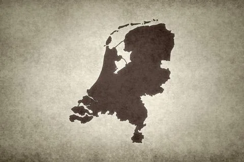 Map of the Netherlands on a paper Stock Illustration