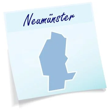 Map of neumuenster as sticky note Stock Illustration