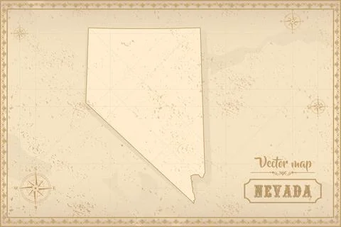 Map of Nevada in the old style Stock Illustration