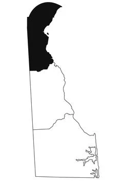 Map of New Castle County in Delaware state on white background. single Coun.. Stock Illustration