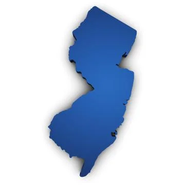 Map of new jersey 3d shape Stock Illustration