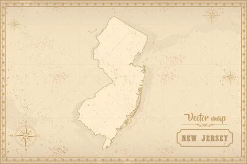 Map of New Jersey in the old style Stock Illustration
