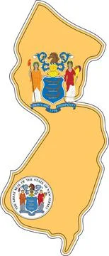 Map of New Jersey State USA Stock Illustration