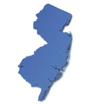 Map of New Jersey - USA Stock Illustration