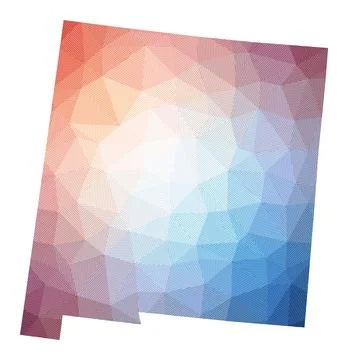 Map of New Mexico. Low poly illustration of the us state. Geometric design .. Stockillustratie