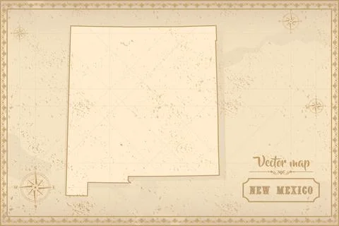 Map of New Mexico in the old style Stock Illustration