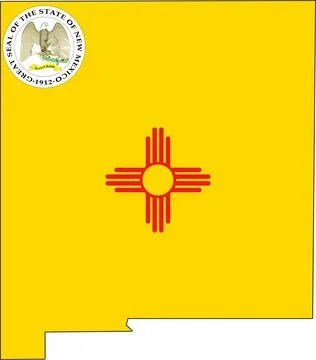 Map of New Mexico State USA Stock Illustration