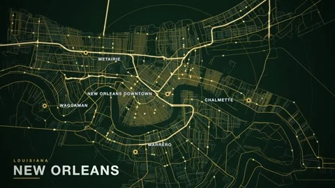 Map of New Orleans Stock Footage 340891126