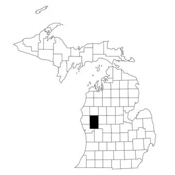 Map of newaygo County in Michigan state on white background. single County .. Stock Illustration