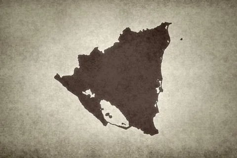 Map of Nicaragua on a paper Stock Illustration