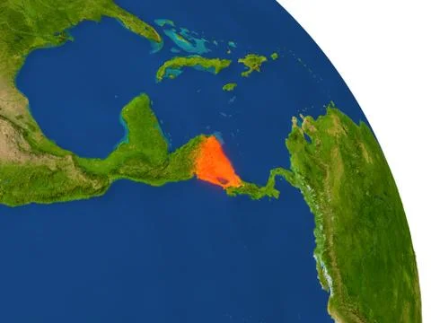 Map of Nicaragua in red Stock Illustration