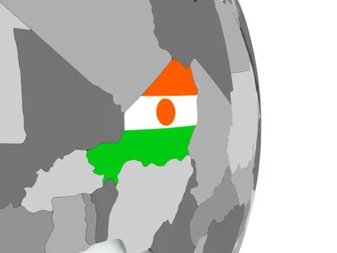 Map of Niger with flag Stock Illustration