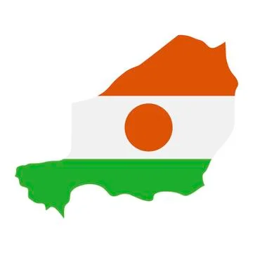 Map of Niger - flag Stock Illustration