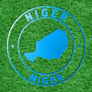 Map of Niger, Forest with Water Map Stock Illustration