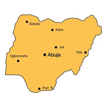 Map of Nigeria ikon Stock Illustration