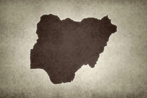 Map of Nigeria on a paper Stock Illustration