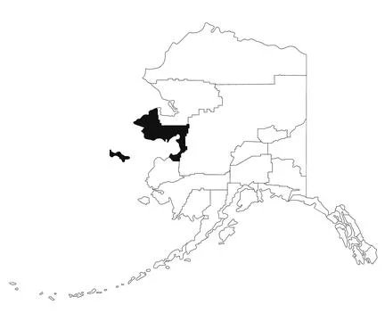 Map of Nome borough in Alaska state on white background. single borough map.. Stock Illustration