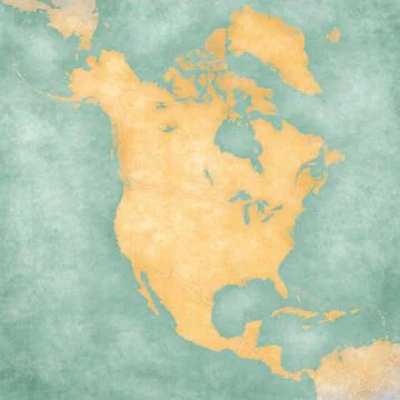 Map of north america - blank map (vintage series) Stock Illustration