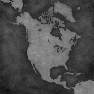 Map of North America - Blank Map Stock Illustration