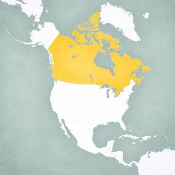 Map of North America - Canada Stock Illustration