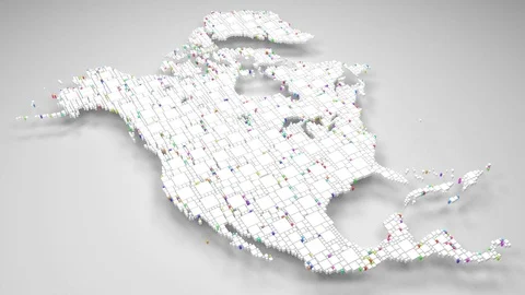 Map of North America Stock Footage 84810749