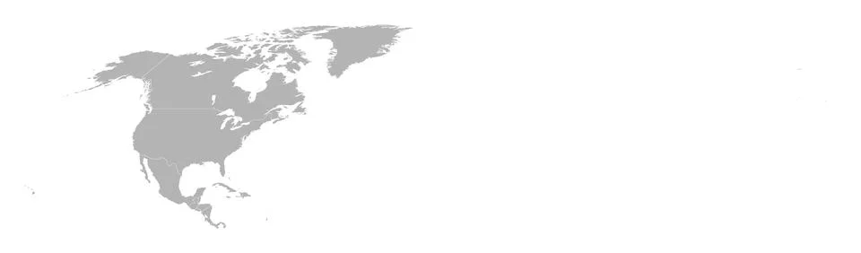 Map of North America, grey countries with white borders Stock Illustration