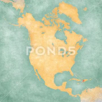 Map of North America - Haiti Stock Illustration