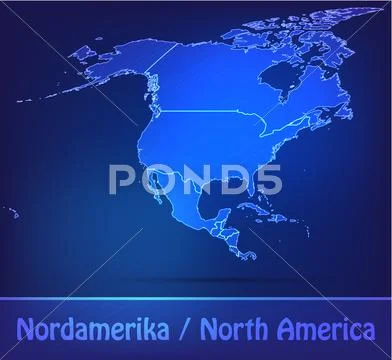Map of north america Stock Illustration