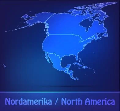 Map of north america Stock Illustration