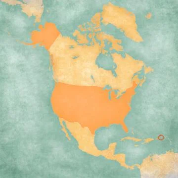 Map of North America - U.S. Virgin Islands (USA) Stock Illustration