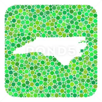 Map of North Carolina State - Dotted Mosaic with Hole Illustration ...
