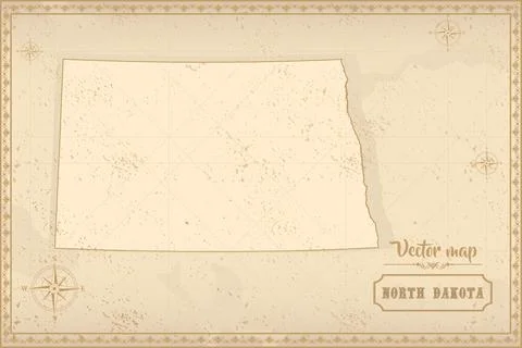 Map of North Dakota in the old style Stock Illustration